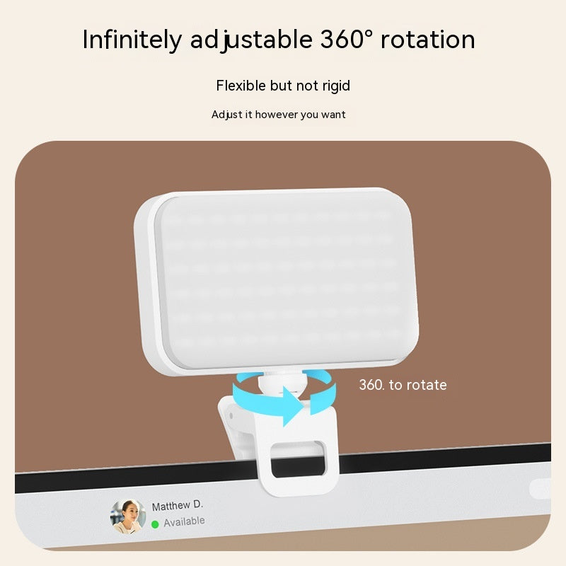 Five-gear Adjustable Desktop Clip Live Streaming Fill Light