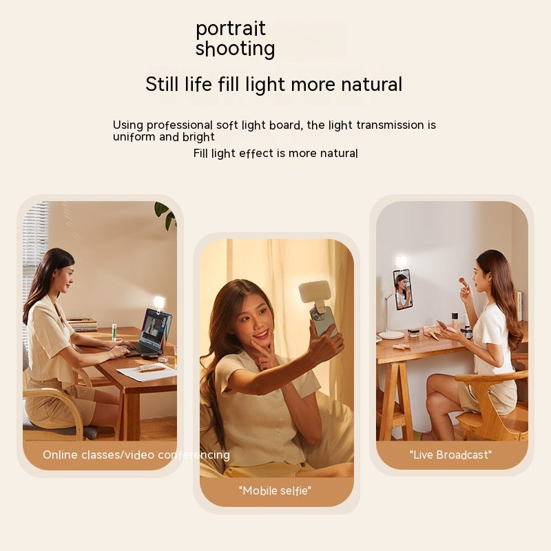 Five-gear Adjustable Desktop Clip Live Streaming Fill Light