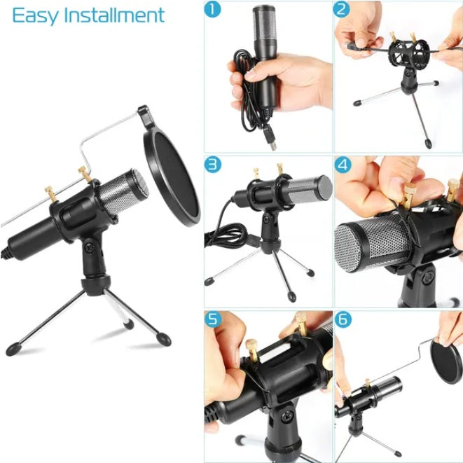 Professional Condenser Microphone With 180 Degree Tripod Popular Filter